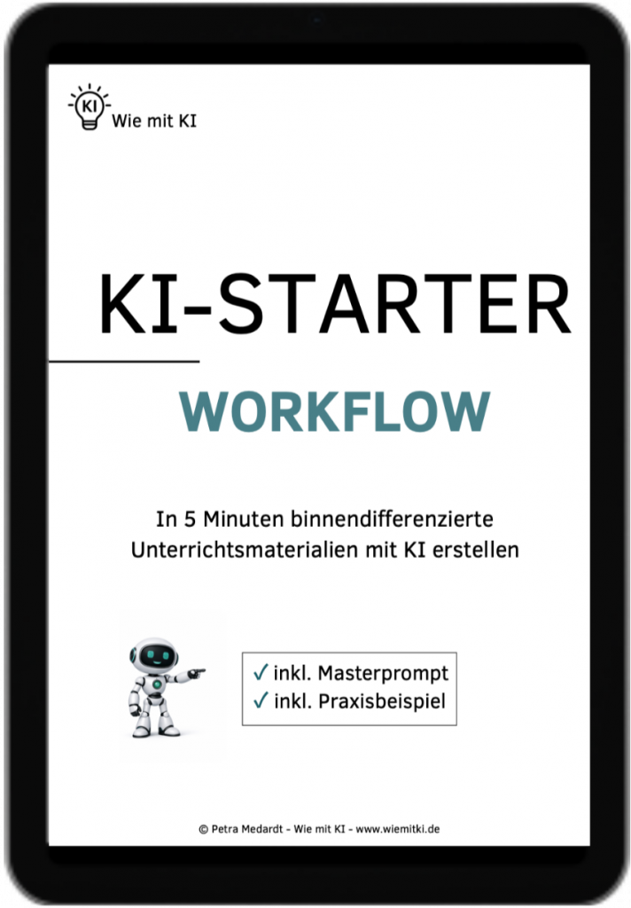 Vorschau des KI Starter Workflows auf einem Tablet.