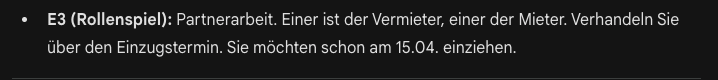 Screenshot mit differenzierten Aufgaben für stärkere Lernende